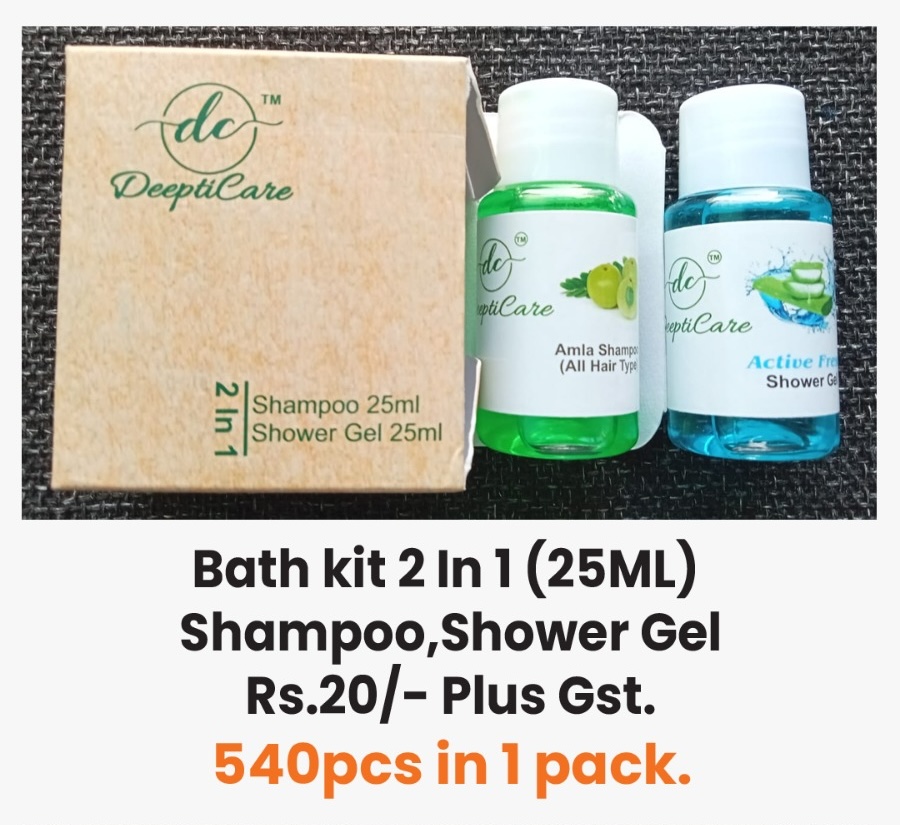Bath kit 2 In 1 (25ML) Shampoo, Shower Gel (540pcs in 1 pack )