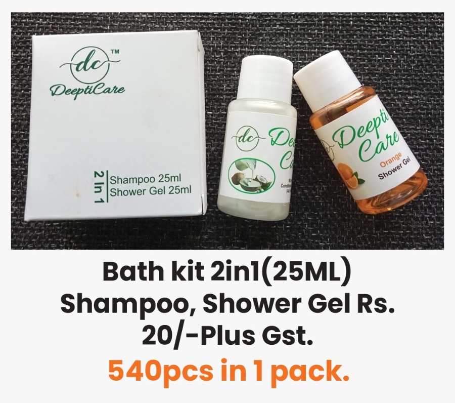 Bath kit 2in1(25ML) Shampoo, Shower Gel (540pcs in 1 pack)